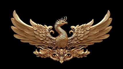 Obraz premium Majestic Phoenix with Shimmering Wings and Elegance