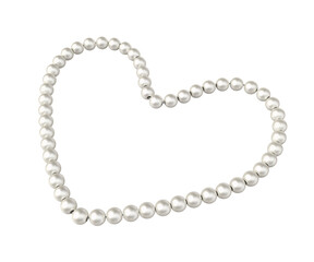 Pearl necklace in the shape of a heart