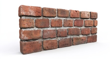 Obraz premium Half Brick Wall. Empty White Background with Textured Brick Wall