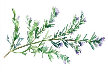 Obraz premium Hand-drawn Watercolor Illustration of Wormwood Plant with Medicinal Properties