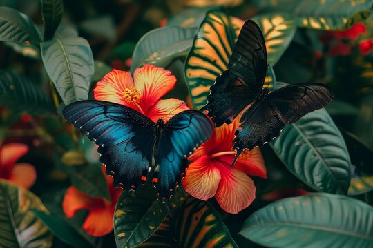Nectar-Sipping Butterflies in a Tropical Eden