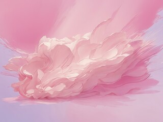 Abstract Pink Flower with Delicate Petals - Floral Digital Art