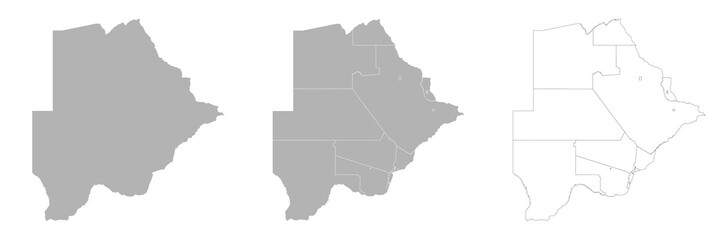 Obraz premium Set of BOTSWANA Maps with Main Map and Regional maps