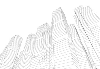abstract architecture vector drawing