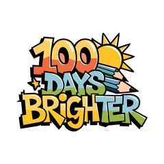 Cheers to 100 Days of School Trophy Design Typography T-Shirt & Sticker