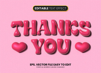 Thanks You, 3D inflated editable text effect