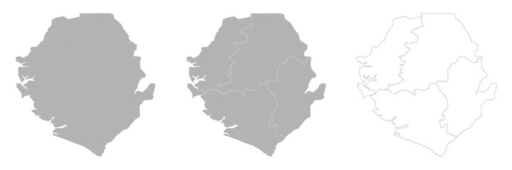 Set of SIERRA LEONE Maps with Main Map and Regional maps