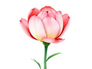 Naklejka premium A single pink flower with a yellow center