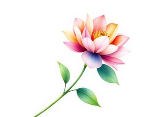 Fototapeta premium A flower with a stem and leaves