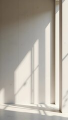 Obraz premium Soft Shadows on Warm Light Wall in Minimalist Interior
