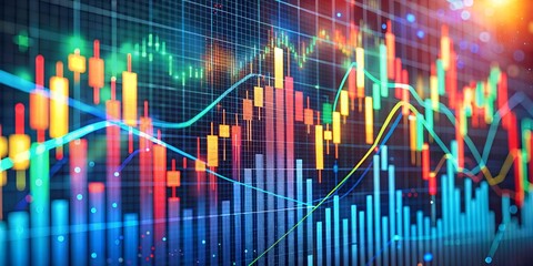 An animated digital background of fluctuating trading graphs, illustrating market dynamics.