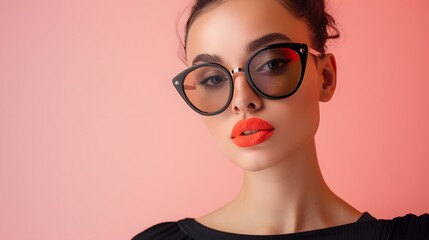 Fototapeta premium Fashion shooting model in stylish chic sunglasses