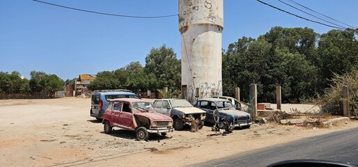Old damaged cars in Morocco
