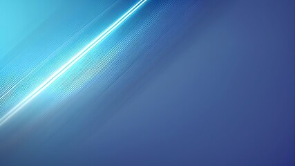 Abstract blue background with diagonal light beams and lens flare.
