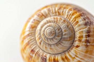 The shell is a spiral shape with a brown and white pattern
