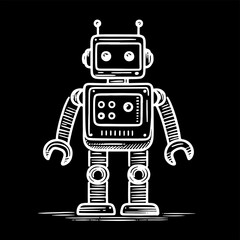 Naklejka premium robot doodle