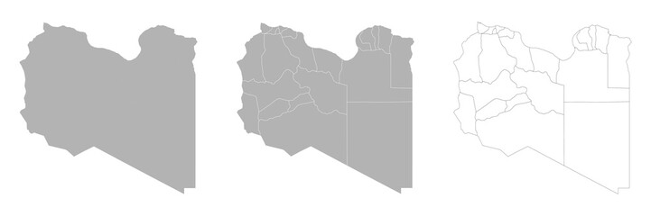 Set of LIBYA Maps with Main Map and Regional maps