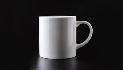 Obraz premium White cup on black background