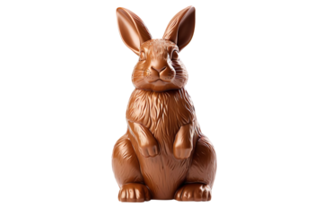 Chocolate rabbit isolated on transparent background