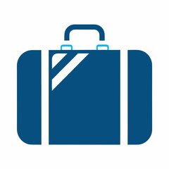 Simple suitcase travel logo design vector on white background