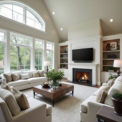 Fototapeta premium Modern living room. generate, AI