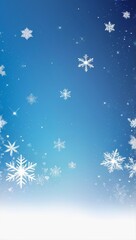   White snowflakes on blue winter background