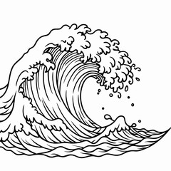 Obraz premium Powerful ocean wave with dynamic motion and foamy crest, AI Generation