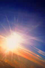 Fototapeta premium Beautiful romantic sunset background