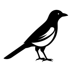 Simple magpie silhouette vector logo icon on white background