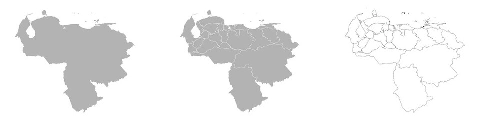 Fototapeta premium Set of VENEZUELA Maps with Main Map and Regional maps