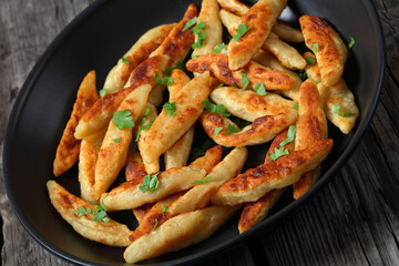 Schupfnudeln, German potato noodles in a skillet