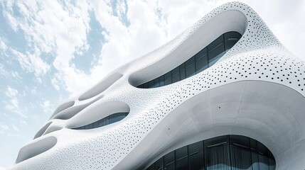 Obraz premium A modern building with inspired by the organic shapes and patterns found in nature.