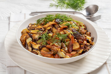 fried blend of wild mushrooms in a bowl