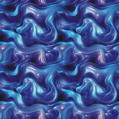 Obraz premium Abstract smooth liquid waves seamless pattern. Decorative fluid abstract background. Purple blue colors. Digital artistic artwork raster bitmap illustration. Graphic design art. AI artwork. 