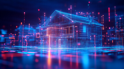 Obraz premium IoT-Integrated Smart Building