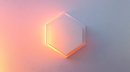 Abstract Pentagonal Icon with Warm Colors