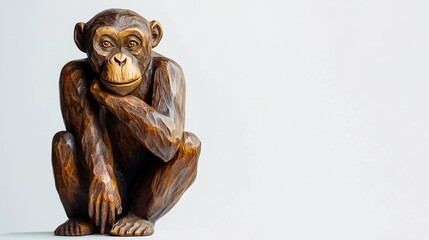 a Chimpanzee carved from wood