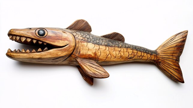 a Barracuda carved from wood