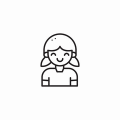 girl young icon sign vector