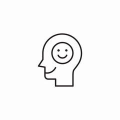 happy mood brain icon sign vector