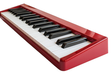 Red piano key isolated on transparent background, png file, no background png file