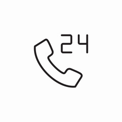 support call 24 hours icon sign vector