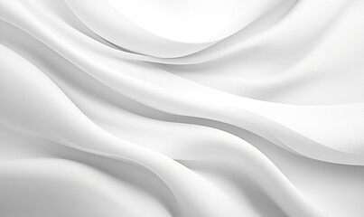 Minimalistic White Silk Waves Background with Soft Folds