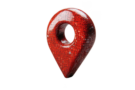 Red map location icon isolated on transparent background, png file, no background png file