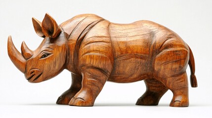 a Rhinoceros carved from wood