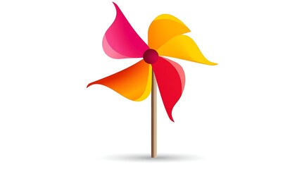 Cheerful Abstract Pinwheel Icon in Bright Colors