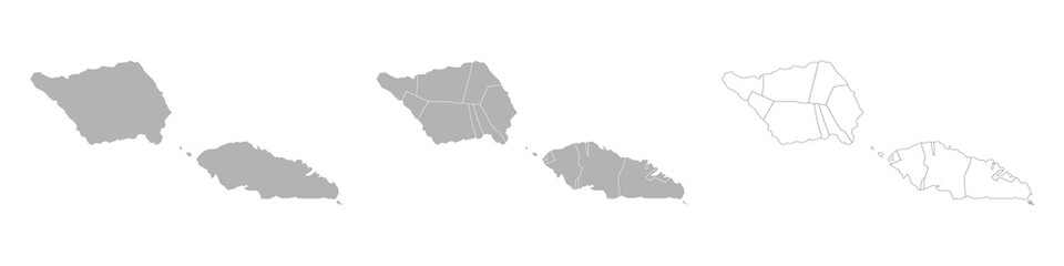Naklejka premium Set of SAMOA Maps with Main Map and Regional maps