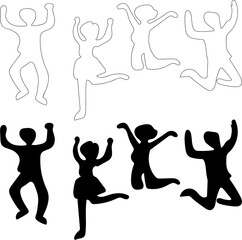 Fototapeta premium Contorno de personas, sombra de personas, figura de personas, gente, formato PNG.