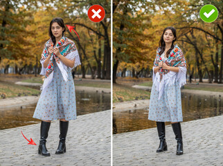 Photo posing of a full-length model - basic rules and mistakes