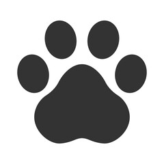 Animal paw print | vector silhouette illustration on white background
